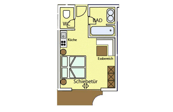 1 Raum Luxus Appartement