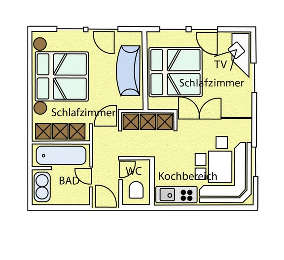 3-Raum-Luxus-Appartement (max. 4 Pers.)