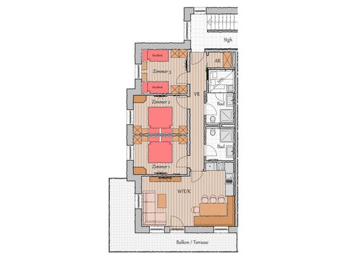 Floor plan Holiday Apartments AppartMO 1 and 3