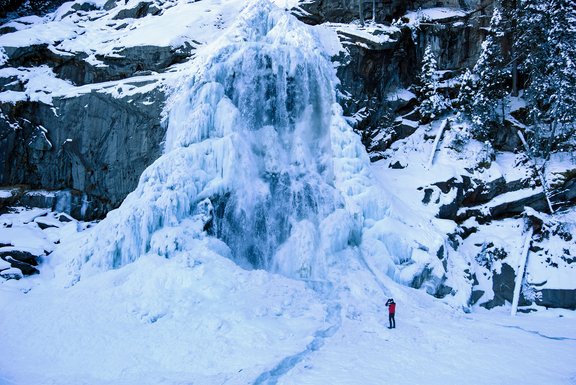 Snowy Krimml Waterfall